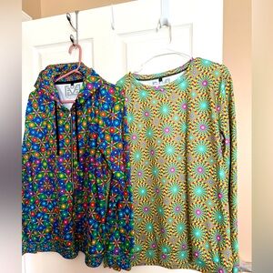 2 TETRAMODE  Geometric  1 Hoodie & 1 TERTRAMODE Sweatshirt L, Ex. Condition